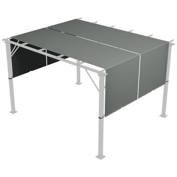 Outsunny Învelitoare pentru Pergolă cu Buzunare și Curele pentru Stâlpi, 488x122 cm, Gri Închis | Aosom Romania