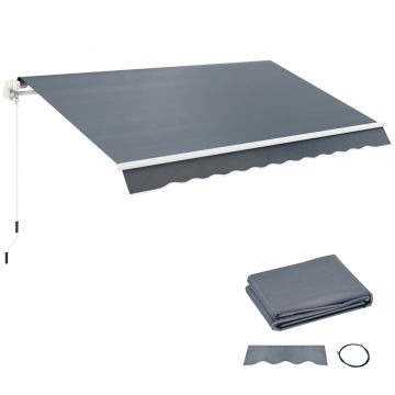 Outsunny Material de Înlocuire pentru Copertină Retractabilă, 282x250 cm, Gri | Aosom Romania
