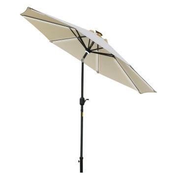 ​​Outsunny umbrela de gradina cu leduri, Φ266x245cm, crem | Aosom Ro