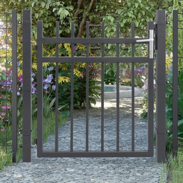 Poarta pentru gradina Songmics Gri 150x106 cm