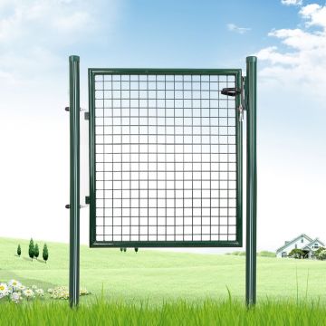 Poarta pentru gradina Songmics Gri 171x106x6 cm