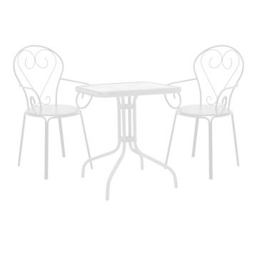 Set masă și scaune de exterior, 3 Piese, Model Watson-Monasty, Alb, 70x70x70 cm