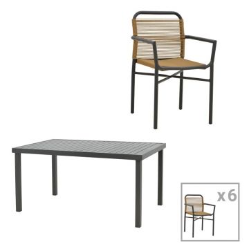Set masa si scaune 7 buc de gradina Kliton-B Pako World Antracit 150x80x74 cm Set masa si scaune 7 buc de gradina Kliton-B Pako World Antracit 150x80x74 cm