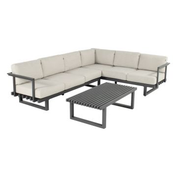 Set mobilier de grădină bej din aluminiu pentru 5 persoane Calabria – Hartman