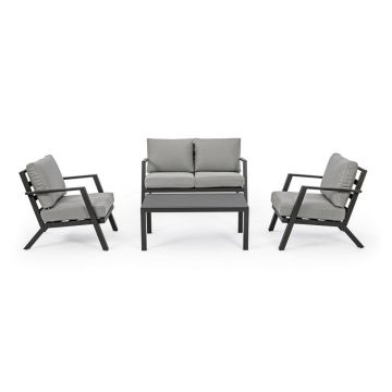 Set mobilier de grădină gri din aluminiu pentru 4 persoane Harley – Bizzotto