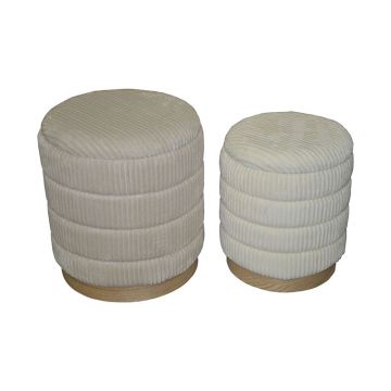 Set scaune Pance Inart din 2 tesaturi boucle in nuanta bej si alb