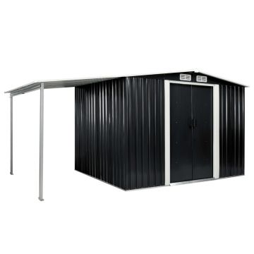 vidaXL Șopron de grădină cu uși glisante antracit 386x205x178 cm oțel