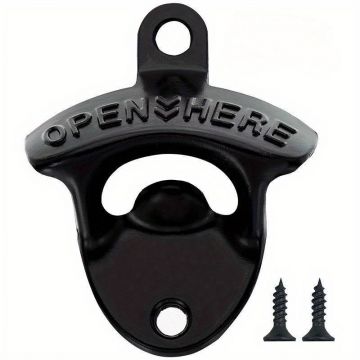 Desfacator sticle de bere, vintage, metal aspect antichizat de montat pe perete