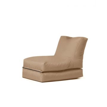 Fotoliu tip bean bag de gradina, Hanah Home, poliester, mink, 60x117x50 cm