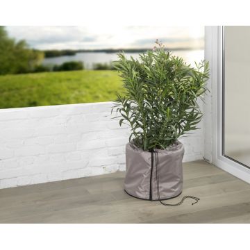 Geanta termica pentru ghivece Thermo, Maximex, 45x55 cm, poliester, bej/negru