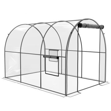 Outsunny Sera 3 x 2 x 2m cu Usa Rulanta si Fereastra, Transparent | Aosom Romania