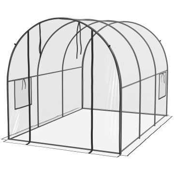 Outsunny Sera 3 x 2 x 2m cu Usa Rulanta si Fereastra, Transparent | Aosom Romania