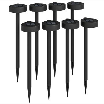 Outsunny Set 8 Lămpi de Exterior cu Energie Solară și Iluminare LED Negru | Aosom Romania