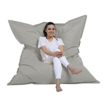 Puf de gradina, Hanah Home, poliester impermeabil, fume, 140x180x30 cm