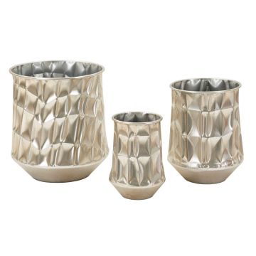 Set 3 ghivece Silver, Mauro Ferretti, 35x38.5 cm, fier, argintiu