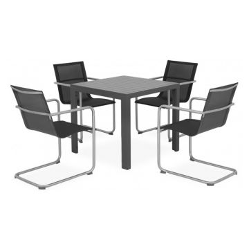 Set 4 scaune si masa HAVEN ESSEN  antracit cu gri
