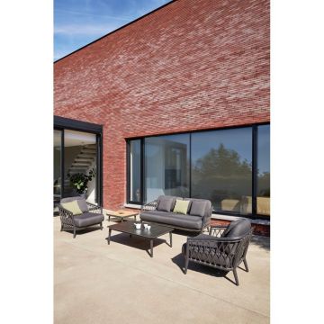 Set mobilier de grădină gri închis din aluminiu pentru 4 persoane Diamond – Diphano