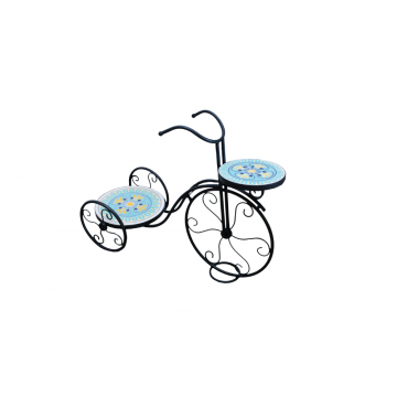 Suport flori bicicleta Mozaic HK17072, metal, 66 x 27 x 48 cm
