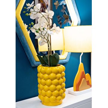 Suport ghiveci Lemons, Mauro Ferretti, 21x28 cm, polirasina, galben
