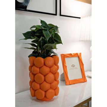 Suport ghiveci Orange, Mauro Ferretti, 19x28 cm, polirasina, portocaliu