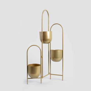 Suport pentru flori Floero, Homla, 49x14x80 cm, metal, auriu