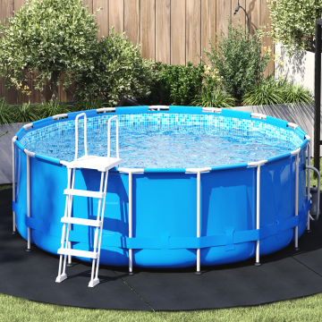 vidaXL Acoperire pentru Piscină Rotundă Neagră Polietilenă Ø 306 cm