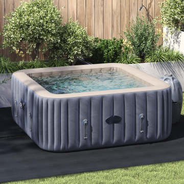 vidaXL Capac pătrat pentru piscină Negru Poliester 274 x 274 cm