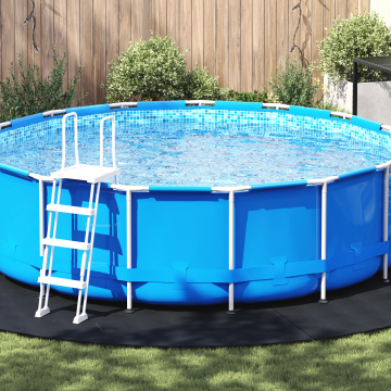 vidaXL Capac rotund pentru piscină Negru Plastic Ø 500 cm