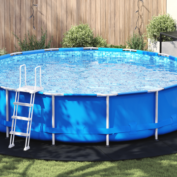 vidaXL Capac Rotund pentru Piscină Negru Plastic Ø 610 cm