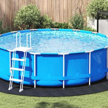 vidaXL Folie pentru Bază de Piscină Negru Ø 396 cm