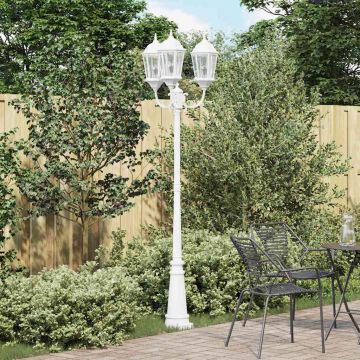 vidaXL Lumina de grădină Alb 235 cm Aluminiu