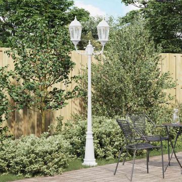 vidaXL Lumina de grădină Alb 235 cm Aluminiu