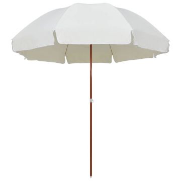 vidaXL Umbrelă soare de grădină cu stâlp din oțel, nisipiu, 300 cm