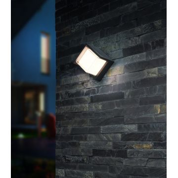 Aplica de perete pentru exterior Puno, RL, 15x10x15 cm, 8W, 1x SMD, plastic, negru mat