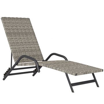 Outsunny Șezlong chaise longue din rășină impletită inclinabil și reglabil în 4 niveluri în formă de S, 156x62x96cm maro | Aosom Romania Outsunny Șezlong chaise longue din rășină impletită inclinabil și reglabil în 4 niveluri în formă de S, 156x62x96cm maro | Aosom Romania
