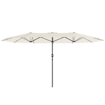 Outsunny Umbrelă dublă 436 x 260 cm, Protecție UV, Umbrelă de oțel cu manivelă, Ovală Bej | Aosom Romania Outsunny Umbrelă dublă 436 x 260 cm, Protecție UV, Umbrelă de oțel cu manivelă, Ovală Bej | Aosom Romania