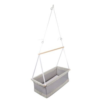 Pătuț leagăn gri 90x45 cm Safe asleep – Roba