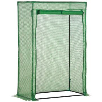 Sera Outsunny cu ușă, seră de iarnă din oțel, seră pentru balcon, grădină, seră de roșii 100x50x150cm, seră de roșii pentru roșii, legume, flori, plante, verde | Aosom Romania
