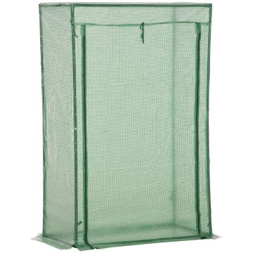 Sera Outsunny cu ușă, seră de iarnă din oțel, seră pentru balcon, grădină, seră de roșii 100x50x150cm, seră de roșii pentru roșii, legume, flori, plante, verde | Aosom Romania