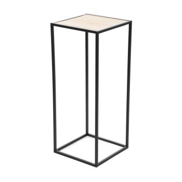 Suport pentru ghiveci Roh, Homla, 31x31x75 cm, metal, negru/natur