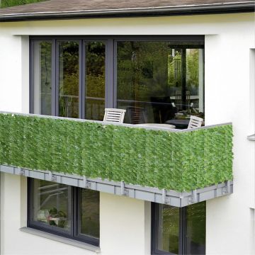 Paravan pentru balcon verde din plastic 300x100 cm Ivy – Maximex