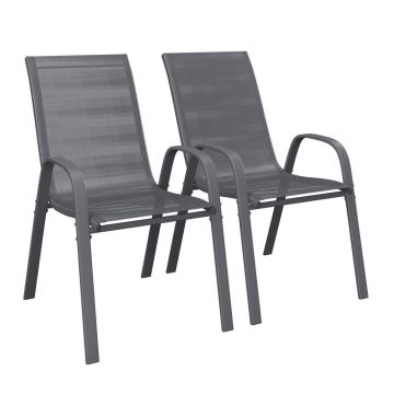 SET DE FOTOLII DE GRĂDINĂ in metal, textil antracit